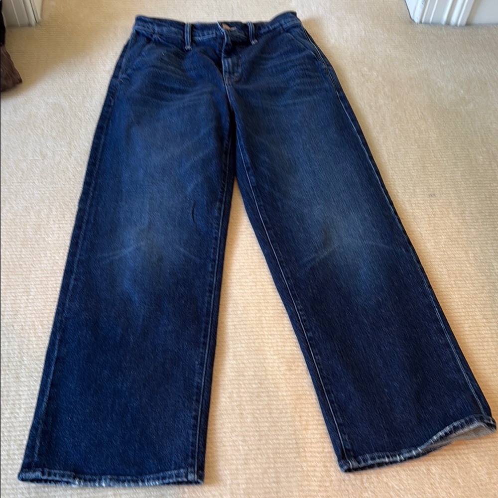 Dark Blue Wide-Leg Jeans - Classic Denim